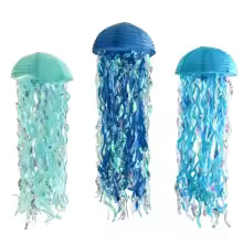 Lot de 3 Lanternes Méduse Bleues 25cm
