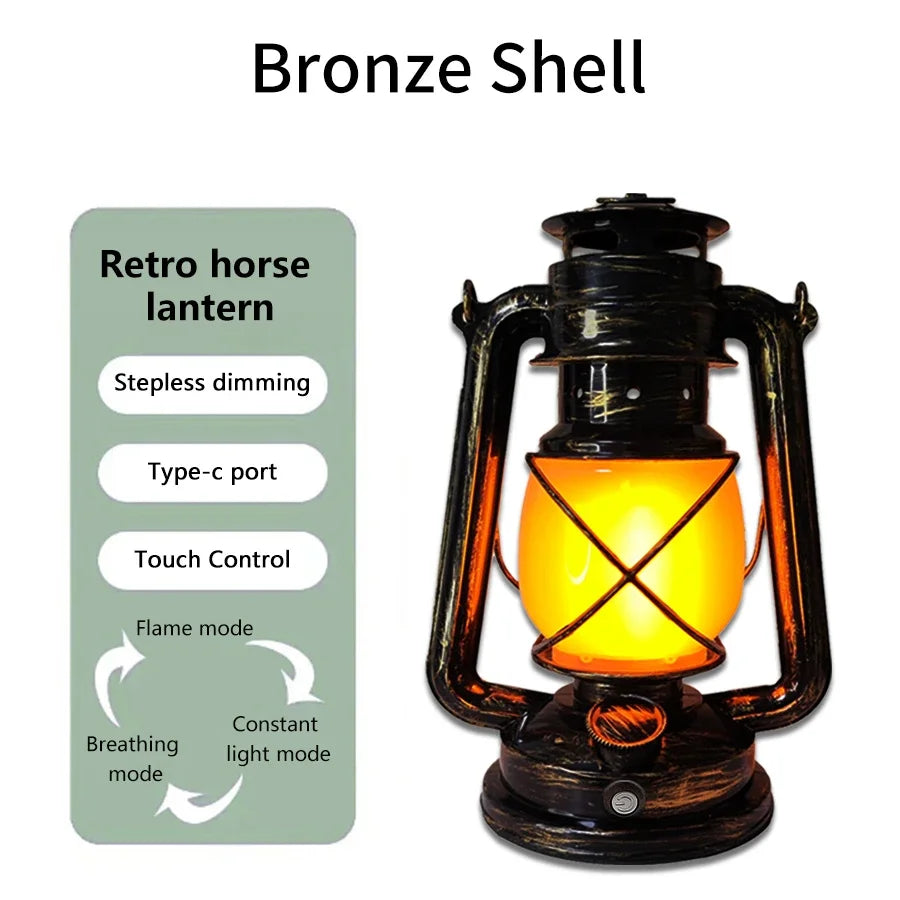 Lanterne Cheval LED Vintage Rechargeable