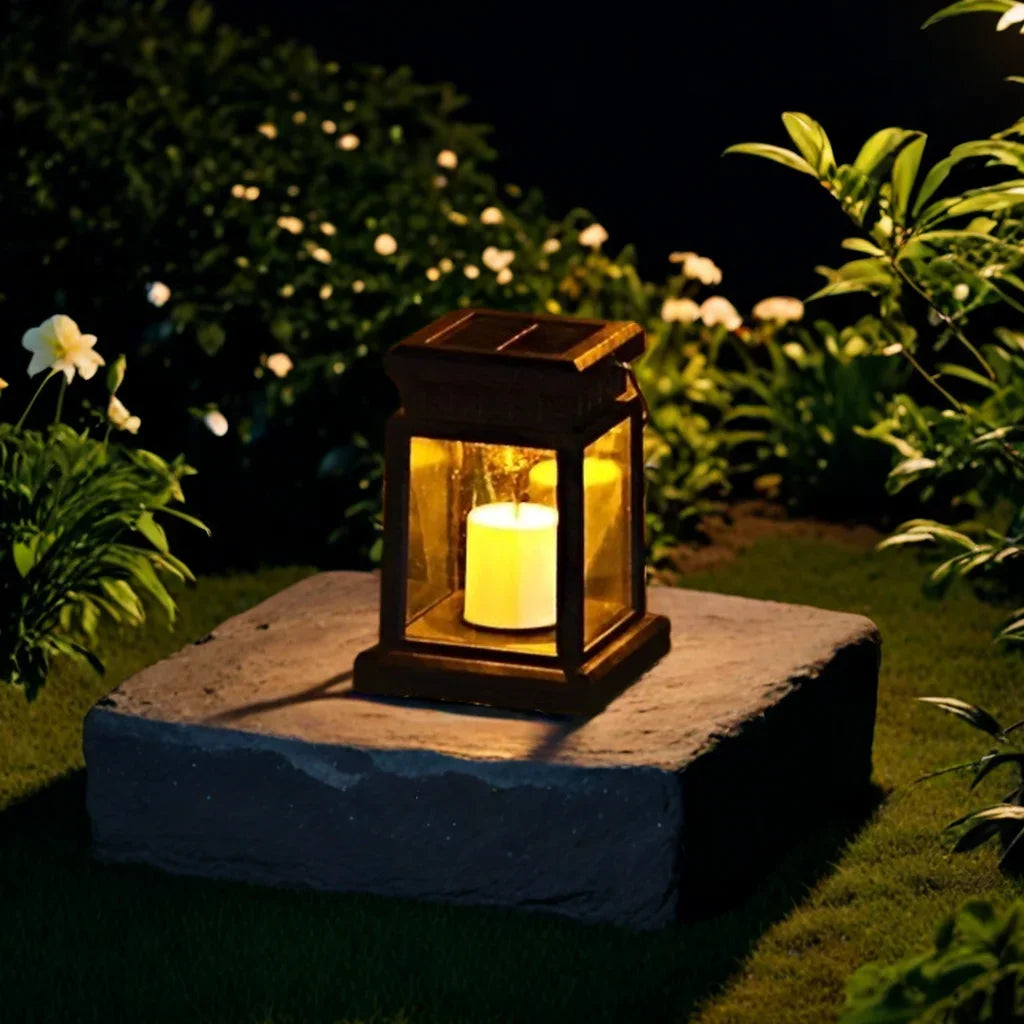 Lanterne Solaire Effet Bougie Étanche