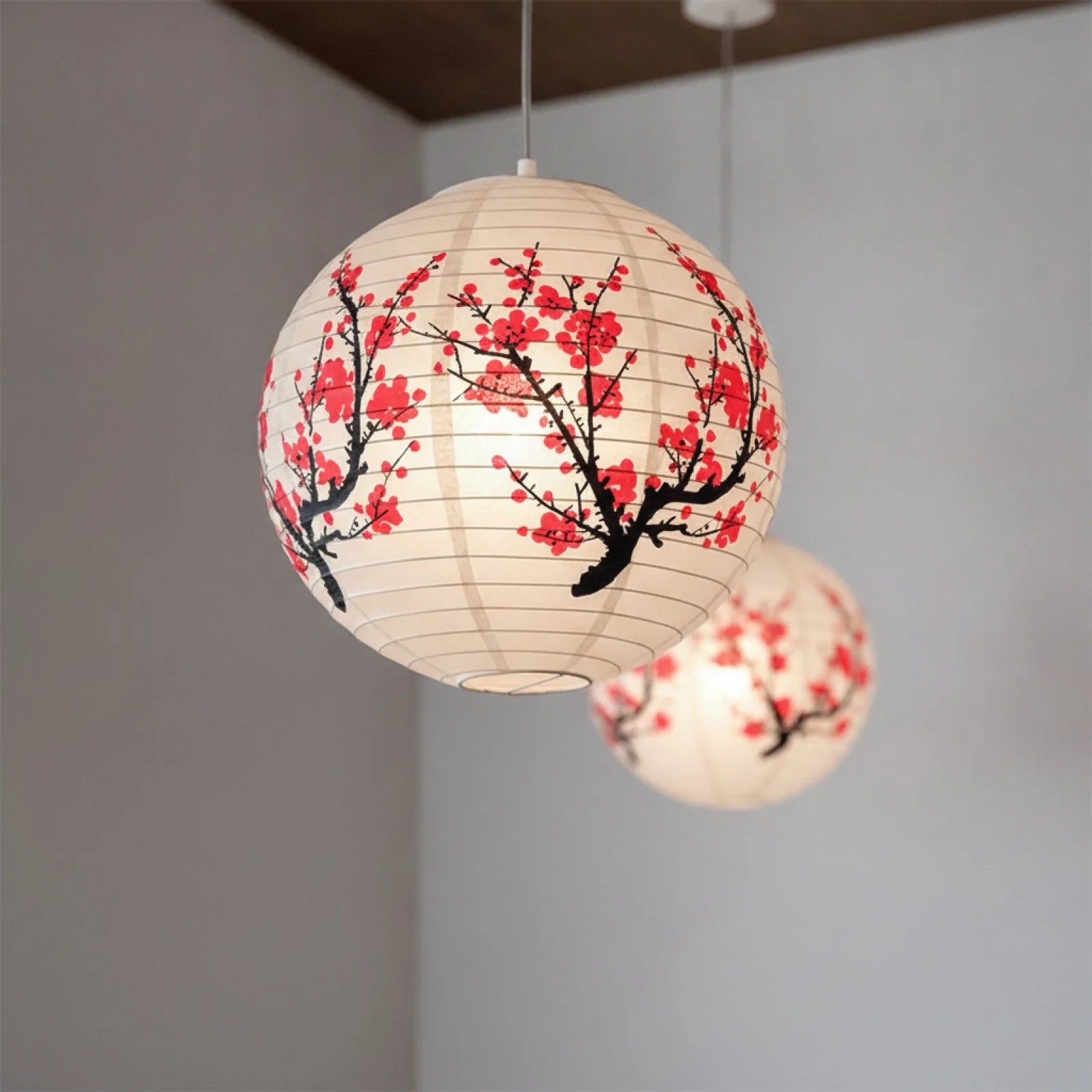 Lanterne Chinoise Fleur de Prunier 35cm