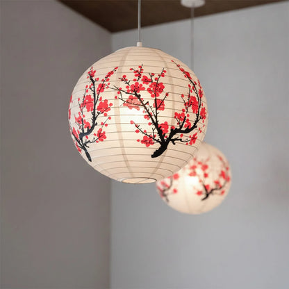 Lanterne Chinoise Fleur de Prunier 35cm
