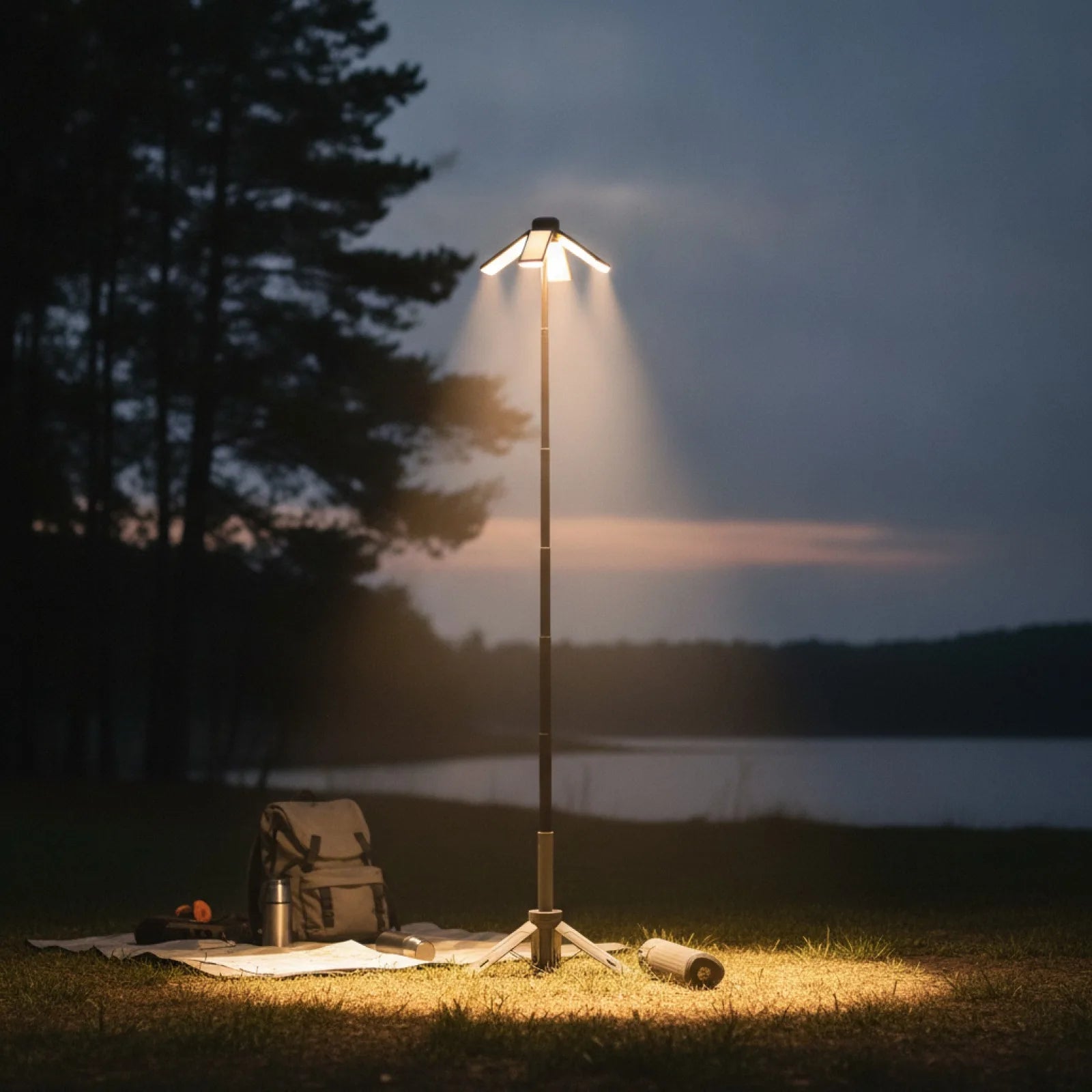 Lanterne Camping Télescopique Rechargeable 2-en-1