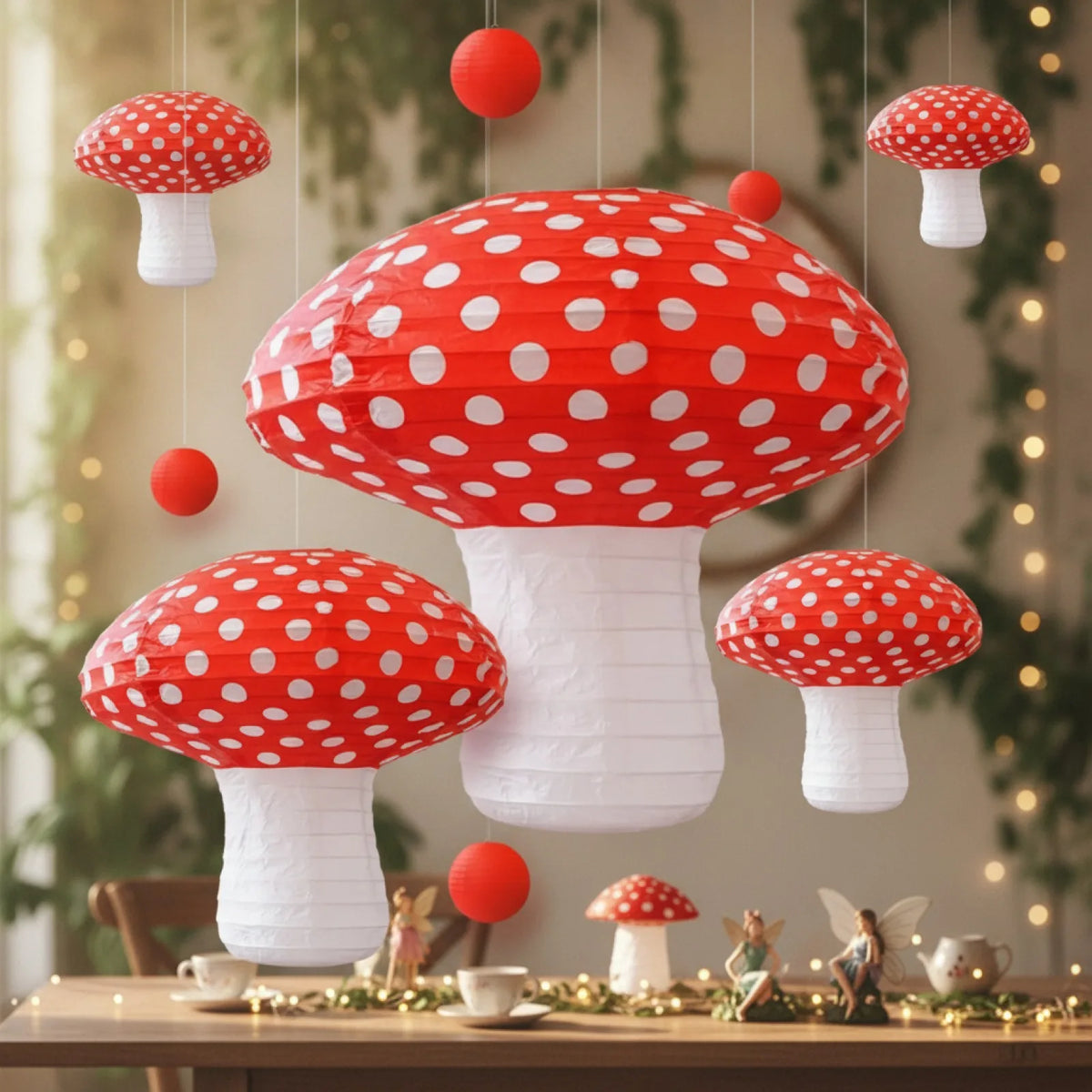 Lot 10 Lanternes Champignon Magique
