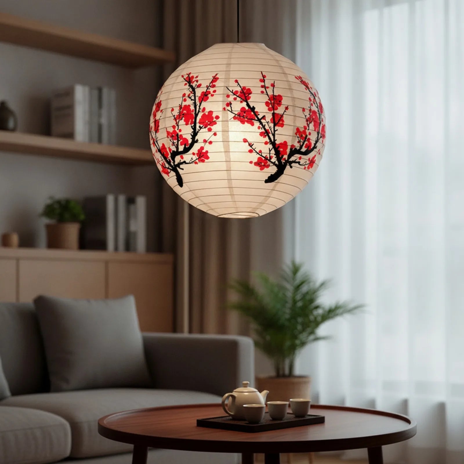 Lanterne Chinoise Fleur de Prunier 35cm