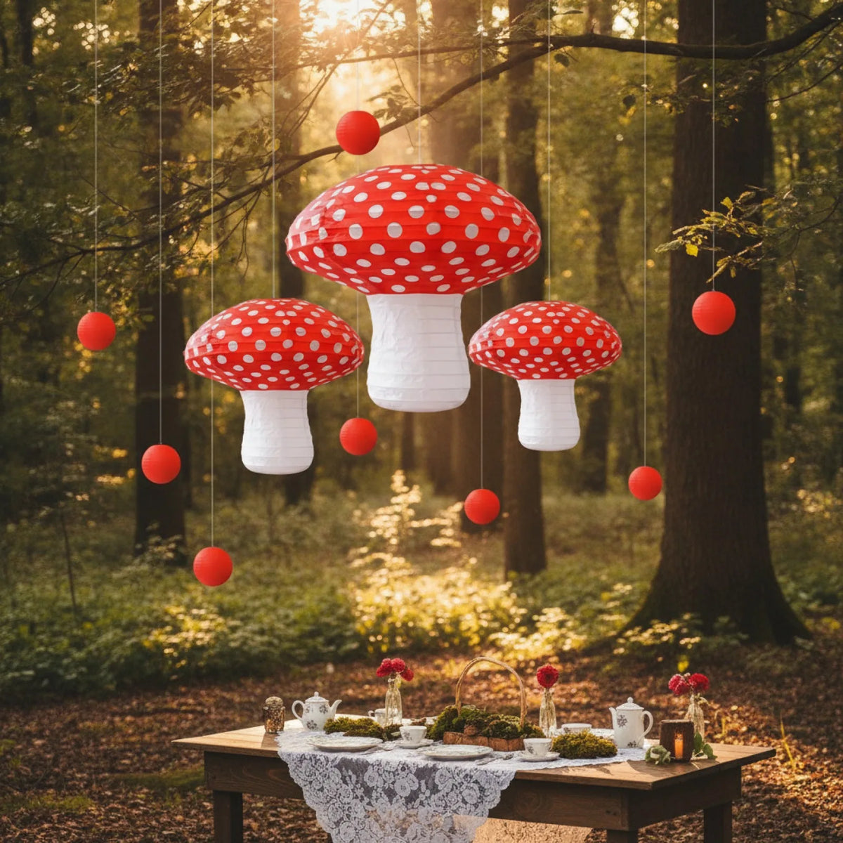 Lot 10 Lanternes Champignon Magique