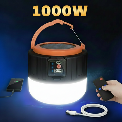 Lampe solaire noire - fond noir