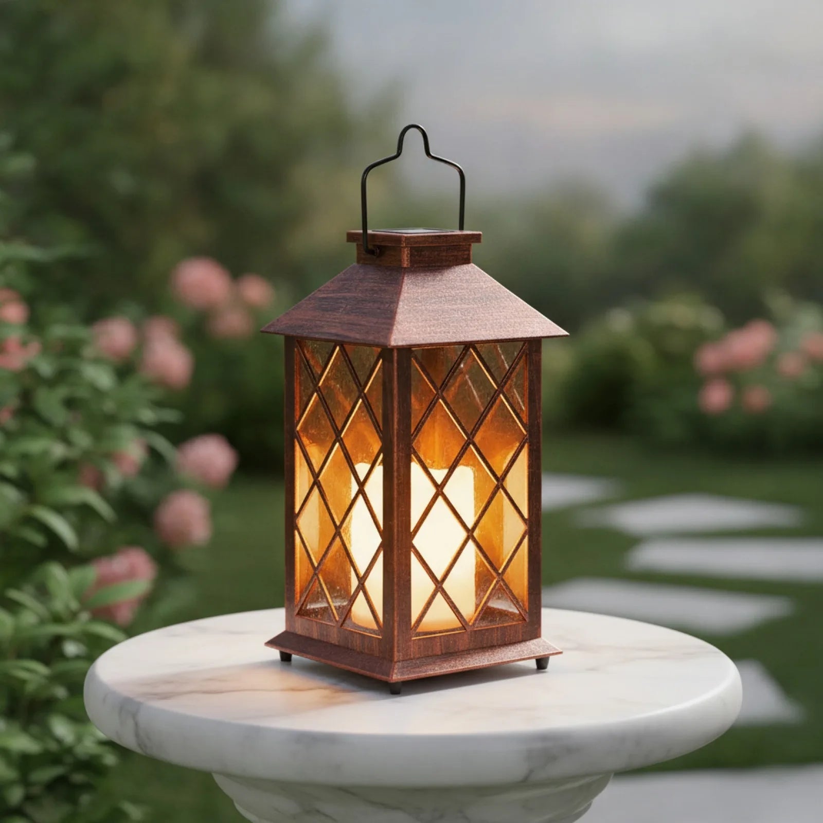 Lanterne Solaire Effet Bougie Étanche