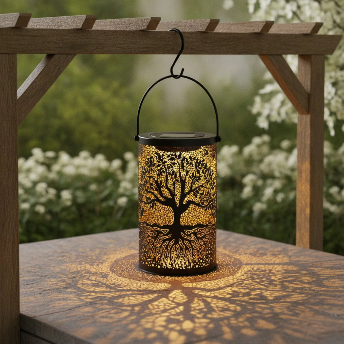 Lanterne Solaire Métal Vintage - Éclairage Extérieur Charmant