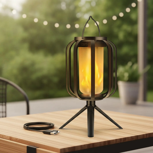 Lanterne Solaire Extérieure Flamme Dansante